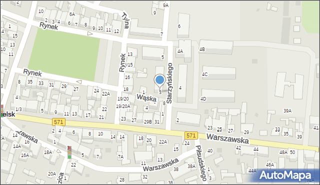 Nasielsk, Wąska, 3, mapa Nasielsk