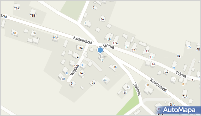 Niegowonice, Wąska, 1A, mapa Niegowonice