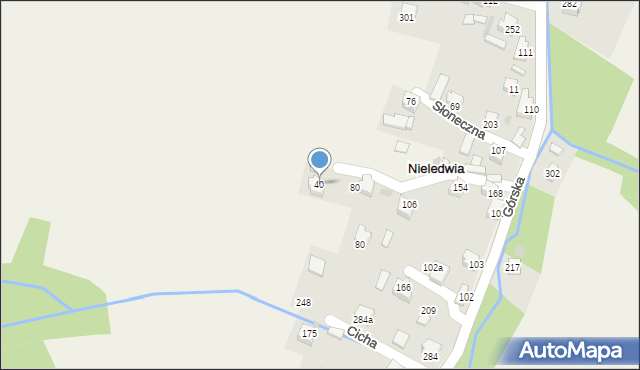 Nieledwia, Waligóry, 40, mapa Nieledwia