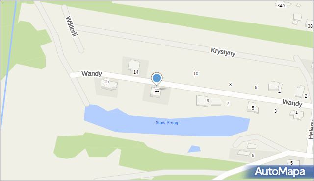 Nowa Wieś, Wandy, 11, mapa Nowa Wieś