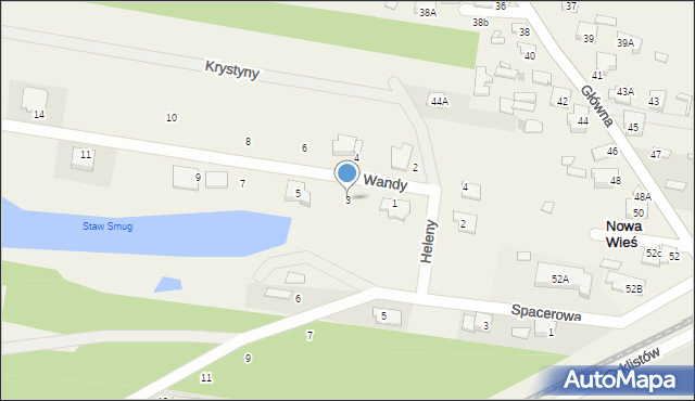 Nowa Wieś, Wandy, 3, mapa Nowa Wieś