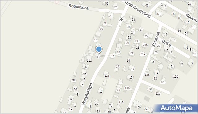 Nowe Grocholice, Waryńskiego Ludwika, 11b, mapa Nowe Grocholice