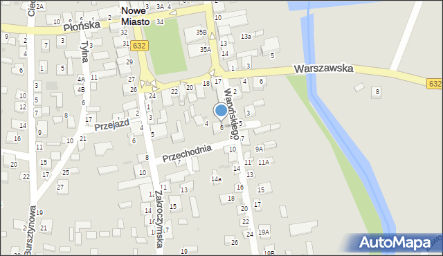 Nowe Miasto, Waryńskiego Ludwika, 6, mapa Nowe Miasto