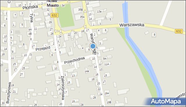 Nowe Miasto, Waryńskiego Ludwika, 8, mapa Nowe Miasto