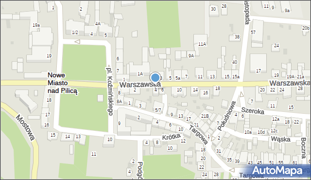 Nowe Miasto nad Pilicą, Warszawska, 4, mapa Nowe Miasto nad Pilicą