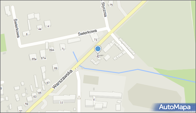 Nowe Miasto nad Pilicą, Warszawska, 42, mapa Nowe Miasto nad Pilicą