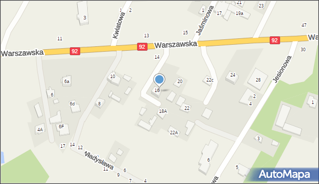 Nowe Osiny, Warszawska, 18, mapa Nowe Osiny