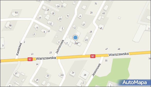 Nowe Osiny, Warszawska, 19, mapa Nowe Osiny