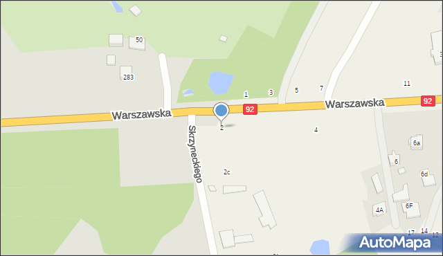 Nowe Osiny, Warszawska, 2, mapa Nowe Osiny