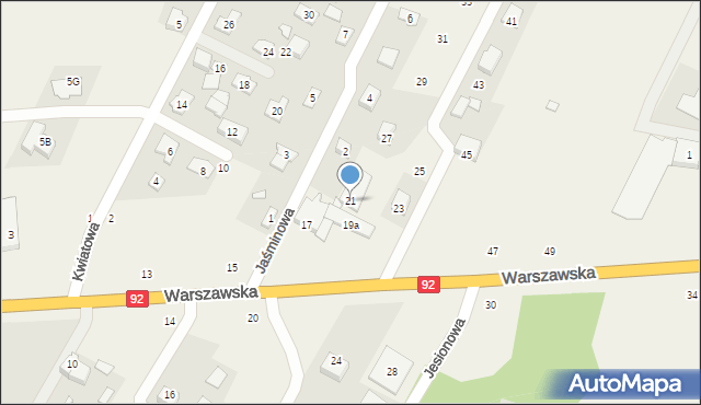 Nowe Osiny, Warszawska, 21, mapa Nowe Osiny