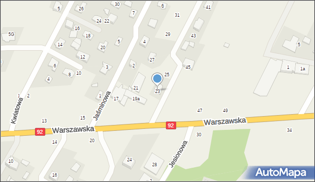 Nowe Osiny, Warszawska, 23, mapa Nowe Osiny