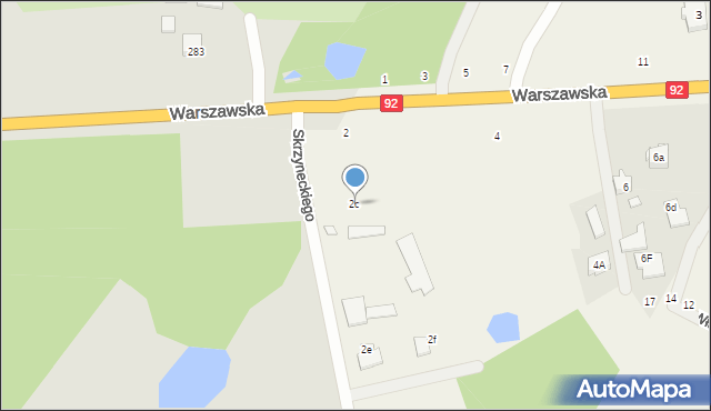 Nowe Osiny, Warszawska, 2c, mapa Nowe Osiny