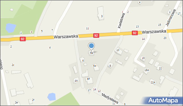 Nowe Osiny, Warszawska, 6a, mapa Nowe Osiny
