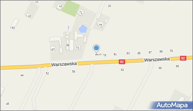 Nowe Osiny, Warszawska, 77, mapa Nowe Osiny