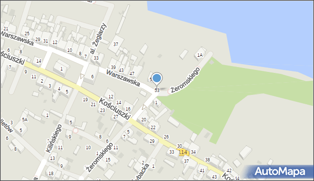 Nowe Warpno, Warszawska, 53, mapa Nowe Warpno