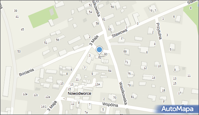 Nowodworce, Wasilkowska, 62, mapa Nowodworce