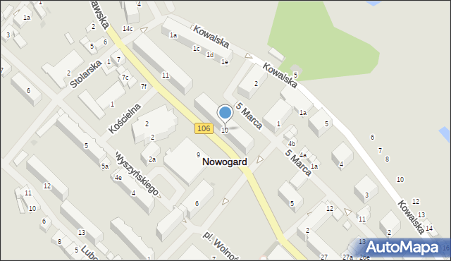 Nowogard, Warszawska, 10, mapa Nowogard