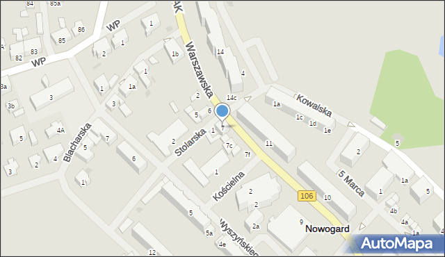 Nowogard, Warszawska, 7, mapa Nowogard