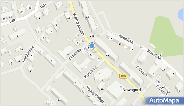 Nowogard, Warszawska, 7b, mapa Nowogard