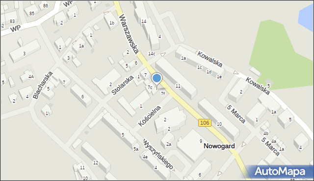 Nowogard, Warszawska, 7e, mapa Nowogard