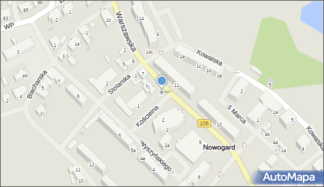 Nowogard, Warszawska, 7f, mapa Nowogard