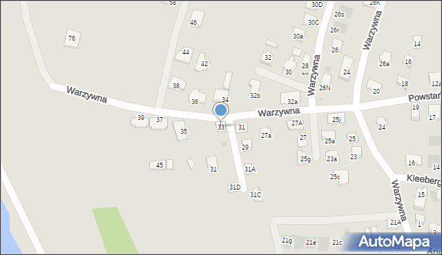 Nowy Sącz, Warzywna, 33, mapa Nowego Sącza