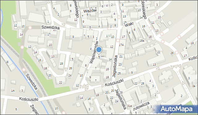 Nowy Sącz, Wąsowiczów, 5, mapa Nowego Sącza