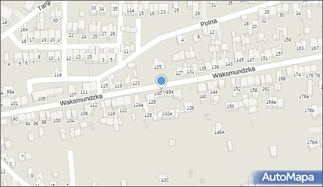 Nowy Targ, Waksmundzka, 132, mapa Nowego Targu