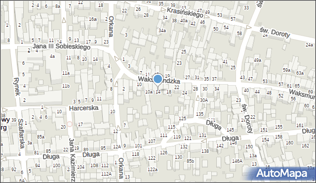 Nowy Targ, Waksmundzka, 14, mapa Nowego Targu