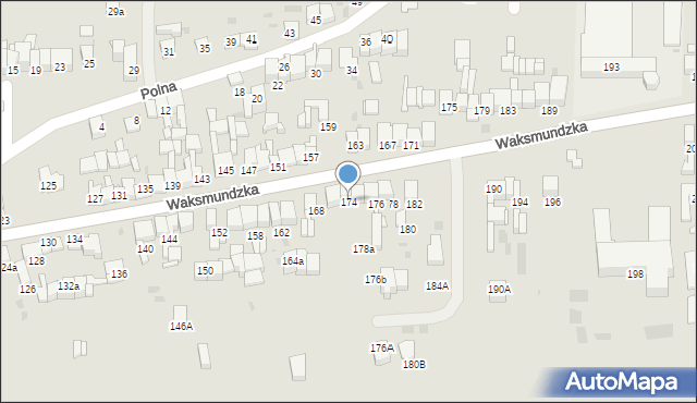 Nowy Targ, Waksmundzka, 174, mapa Nowego Targu