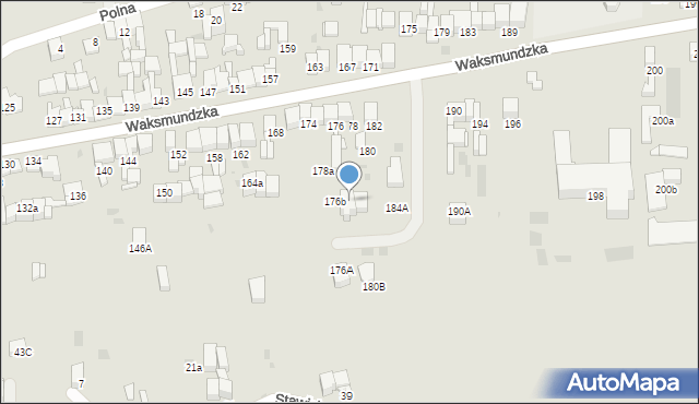 Nowy Targ, Waksmundzka, 180a, mapa Nowego Targu