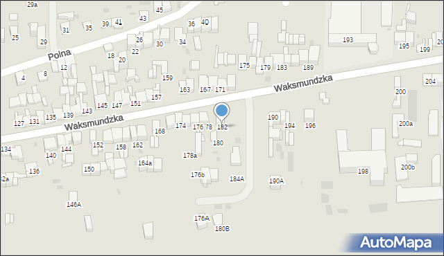 Nowy Targ, Waksmundzka, 182, mapa Nowego Targu