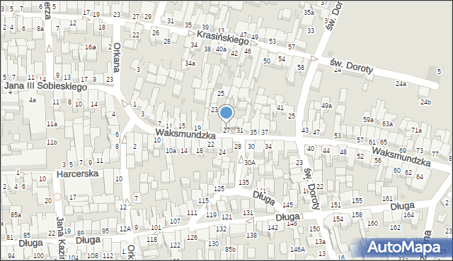 Nowy Targ, Waksmundzka, 27, mapa Nowego Targu