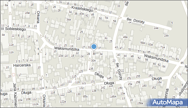 Nowy Targ, Waksmundzka, 30, mapa Nowego Targu