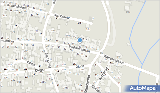 Nowy Targ, Waksmundzka, 69, mapa Nowego Targu