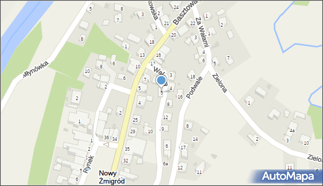 Nowy Żmigród, Wałowa, 5, mapa Nowy Żmigród