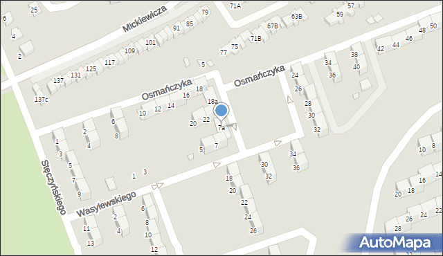 Nysa, Wasylewskiego Stanisława, 7a, mapa Nysy