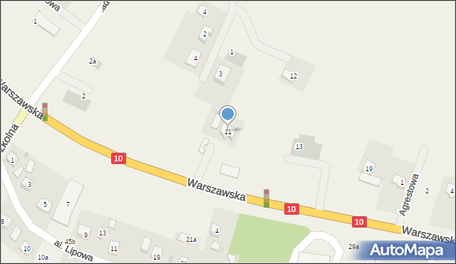 Obrowo, Warszawska, 11, mapa Obrowo