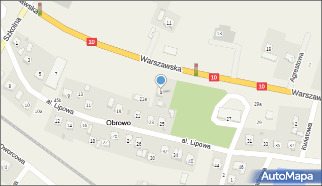 Obrowo, Warszawska, 4, mapa Obrowo