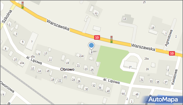 Obrowo, Warszawska, 4, mapa Obrowo