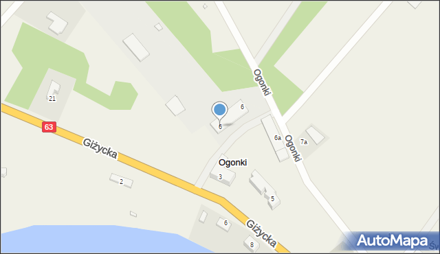 Ogonki, Wąska, 6, mapa Ogonki