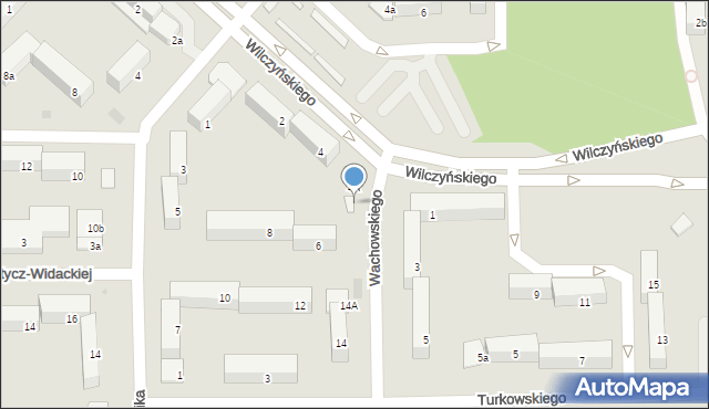 Olsztyn, Wachowskiego Ryszarda, 4B, mapa Olsztyna