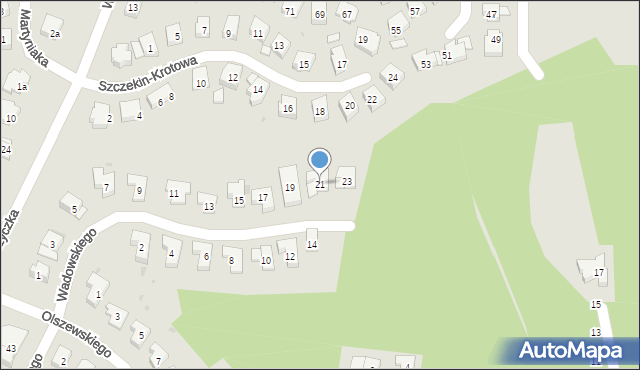 Olsztyn, Wadowskiego Stanisława, 21, mapa Olsztyna