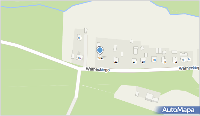 Opalenie, Warneckiego Ludwika, ks., 46A, mapa Opalenie