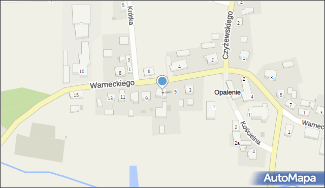 Opalenie, Warneckiego Ludwika, ks., 7, mapa Opalenie