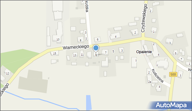 Opalenie, Warneckiego Ludwika, ks., 9, mapa Opalenie