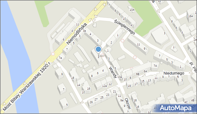 Opole, Wandy, 2, mapa Opola