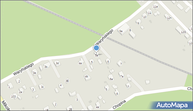 Orzesze, Waryńskiego Ludwika, 5a, mapa Orzesze