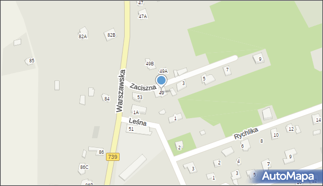 Osieck, Warszawska, 49, mapa Osieck