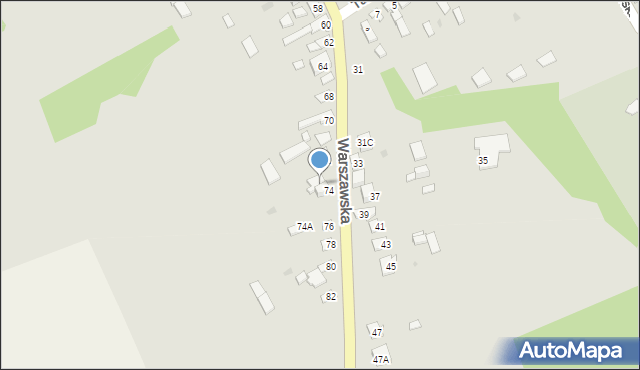 Osieck, Warszawska, 92, mapa Osieck